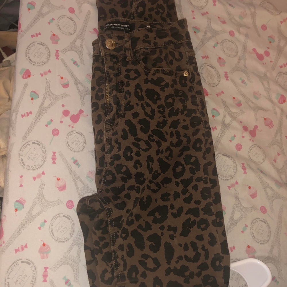 Leopard skinny jeans